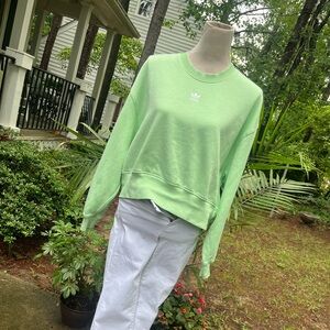 Adidas Crop Oversized Soft Cotton Sweatshirt, Green, EUC, Medium
